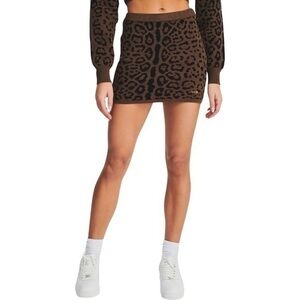 SER.O.YA | Gianna Mini Skirt in Cheetah Jacquard - Size Medium (NWT)